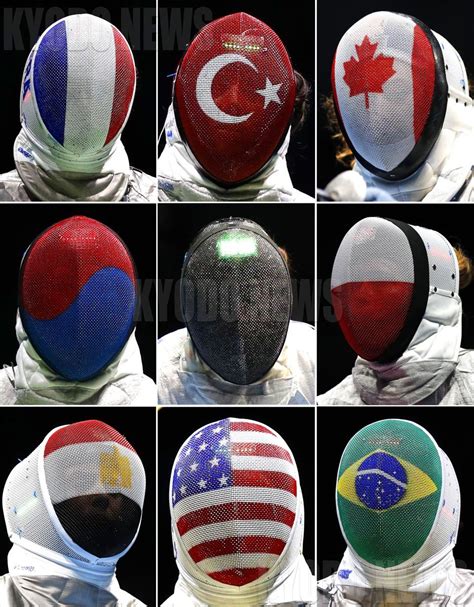 Fencing masks at the RIO2016 : r/vexillology