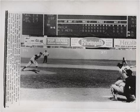 Jim Bunning Throws Perfect Game Photo SFX Archives (1964)