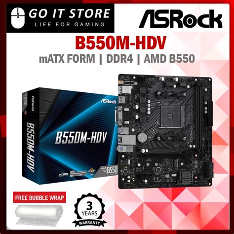 ASRock B550M-HDV AMD Ryzen AM4 Micro ATX DDR4 B550 Motherboard | Shopee ...