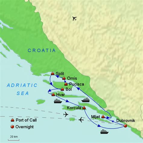 StepMap - Treasures of the Dalmatian Coast - Landkarte für Croatia