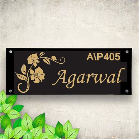 SIGNOOGLE Personalized Name Plates for Home Door Outdoor Customized Laminated Name Board House ...