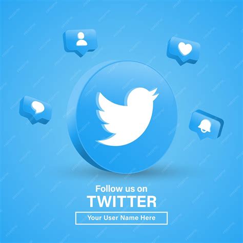 Premium Vector | Follow us on twitter with 3d logo in modern circle for ...