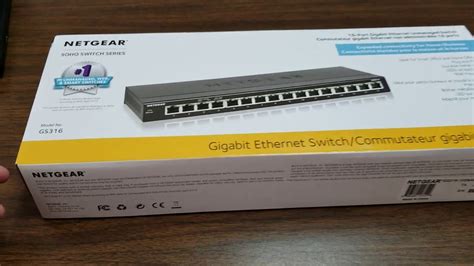 Netgear GS316 16 port gigabit switch unboxing - YouTube