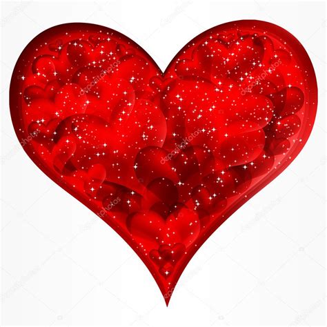 Big red glitter heart. Vector. — Stock Vector © OlgaYakovenko #4444806