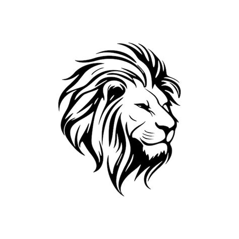 Premium Vector | Vector logo of a lion in black and white a simple design