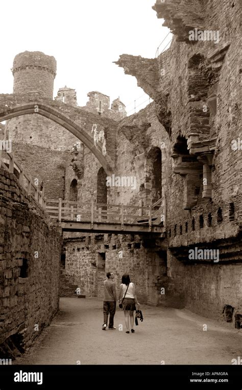 Inside Conway Castle In North Wales Stock Photo - Alamy