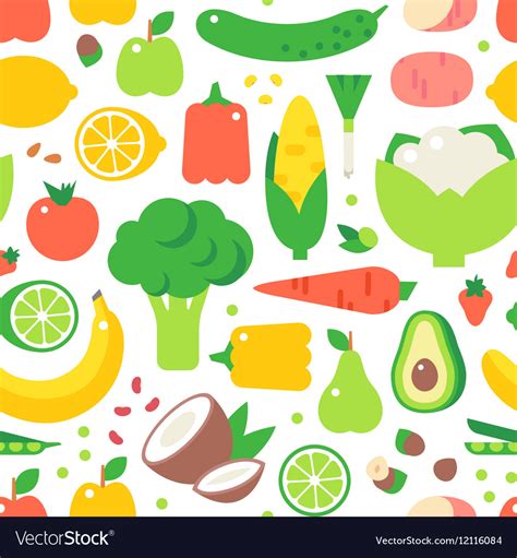 Vegetable seamless pattern garden background Vector Image