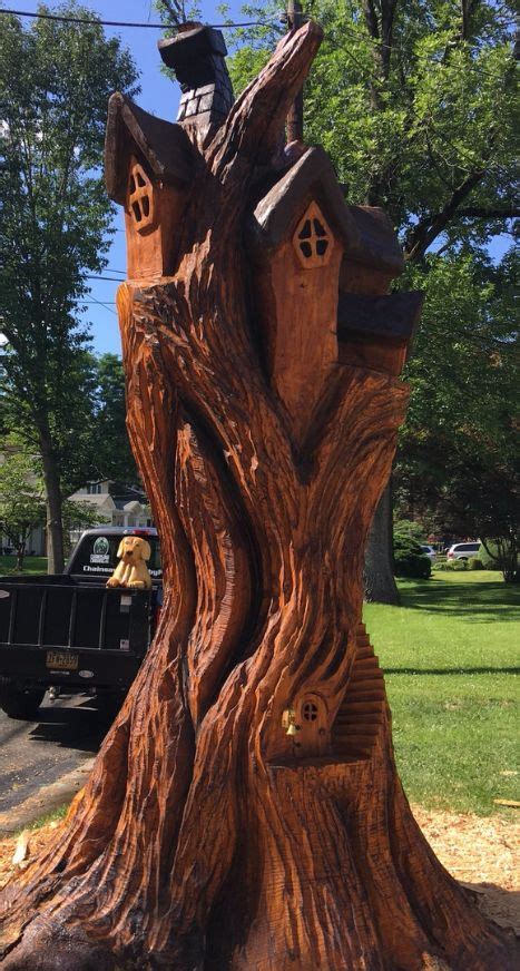 Chainsaw Carving by Paul - Treehouses | Tree carving, Chainsaw carving ...