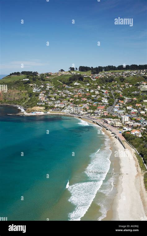 St Clair Beach Dunedin South Island New Zealand aerial Stock Photo - Alamy