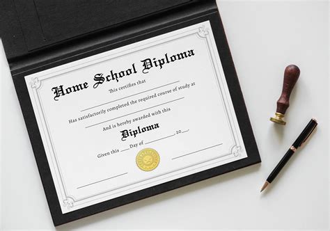 Home School Diploma High School Diploma Template Printable | Etsy