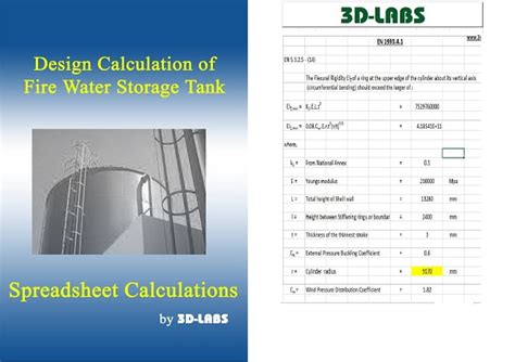 design calculation of fire water storage tank: 3D LABS