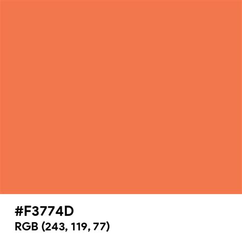 Coral Rose (Pantone) color hex code is #F3774D