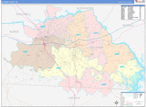 Catawba County, NC Wall Map Color Cast Style by MarketMAPS - MapSales