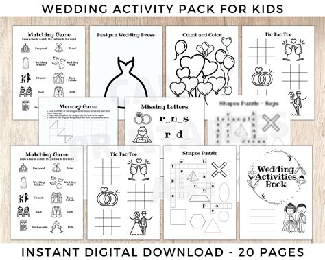 Kids Wedding Games Kids Activity Book for Wedding Activity Pack Kids Wedding Table Wedding ...