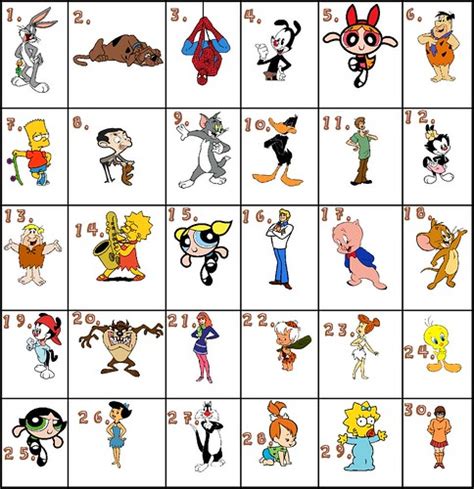 Cartoon characters (pictures) Quiz - By tatty16