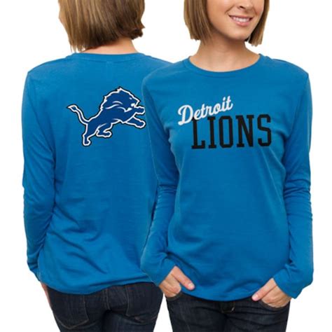 Detroit Lions Ladies Game Day Long Sleeve T-Shirt - Light Blue - Fanatics.com