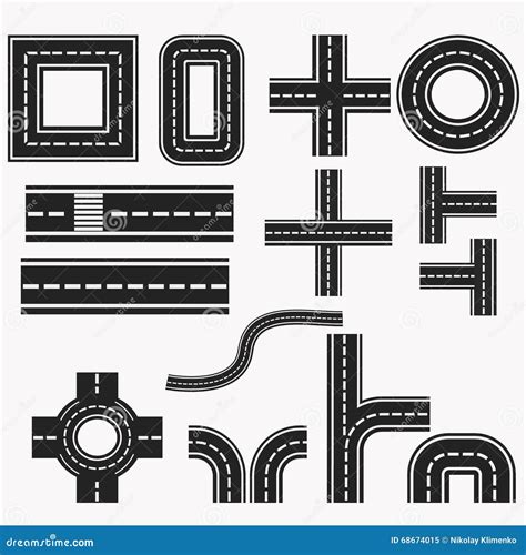 Road Elements Set Vector Illustration Eps 10 Stock Vector - Illustration of forward ...