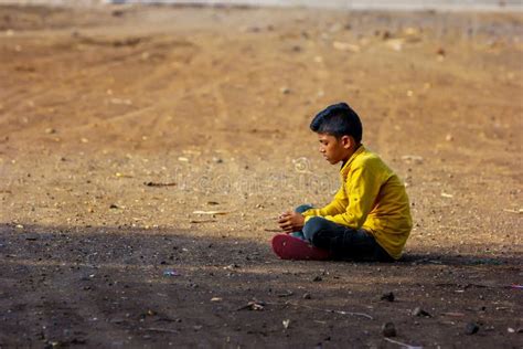 Rural Indian Child Playing Cricket Editorial Photography - Image of child, playing: 150577227