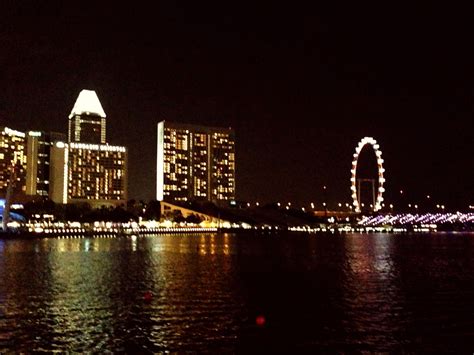 The view of the Singapore Flyer at night. | Travel, Sydney opera house, Singapore