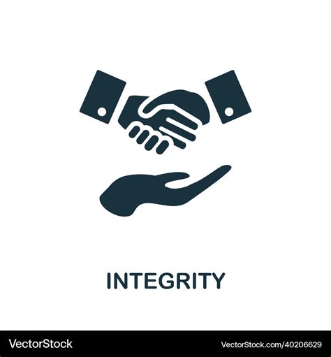 Integrity icon monochrome simple element from Vector Image