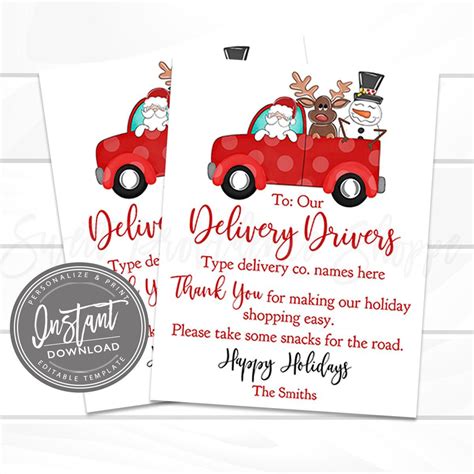 Printable Sign For Delivery Drivers