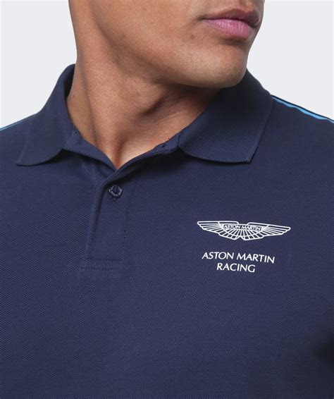 Lyst - Hackett Aston Martin Racing Tape Trim Polo Shirt in Blue for Men