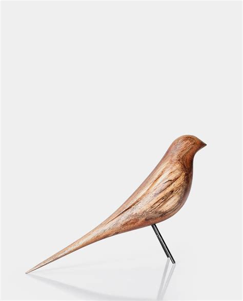 Carved Wooden Bird Sculpture (New Zealand Bellbird) Regular Size | Felt