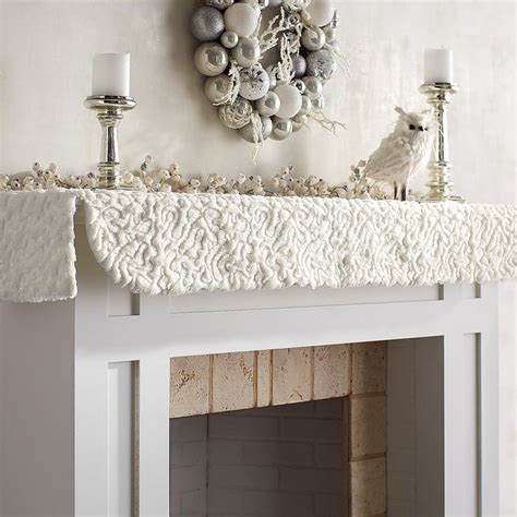 White Fuzzy Mantel Scarf | Pier 1 Imports | Christmas fireplace decor ...