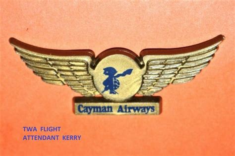 CAYMAN AIRWAYS AIRLINES LOGO RARE PLASTIC JUNIOR JR PILOT KIDDIE WINGS ...