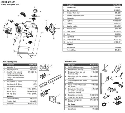 Liftmaster Garage Door Opener Parts Diagram