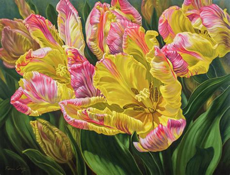 Tulipomania 9 Reaching for the Sun Painting by Fiona Craig | Fine Art ...