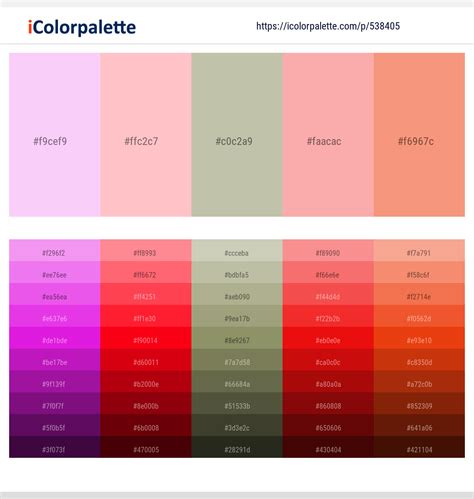 Pink Tone Color Schemes, Color Combinations, Color Palettes For Print (CMYK) And Web (RGB HTML ...