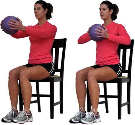 Medicine Ball Chair Exercises | Upper body workout, Senior fitness, Exercise