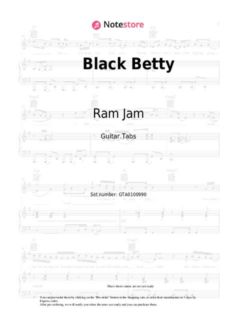 Black Betty tabs guitar Ram Jam in Note-Store.com | Guitar.Tabs SKU ...