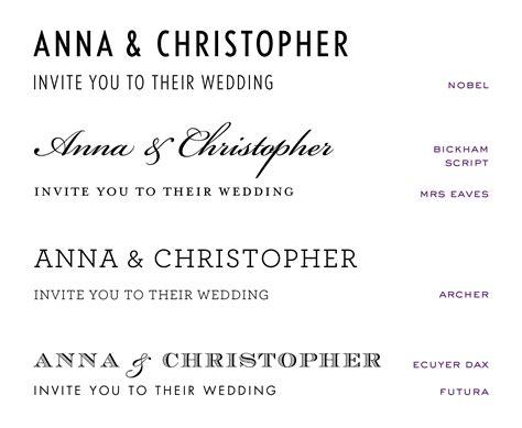 Wedding Invitation Fonts at Emily & Jo