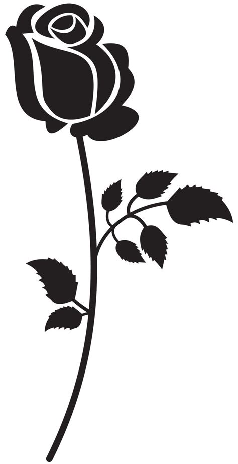 Rose Silhouette PNG Clip Art Image