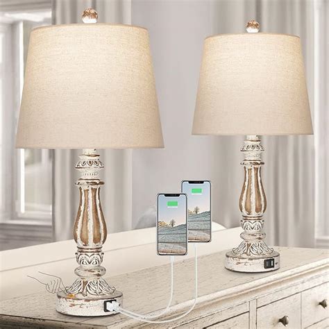 Buy Set of 2 Touch Control 3 Way Dimmable Table Lamp, Bedside Lamps for ...