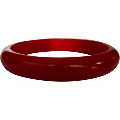 Vintage Bakelite Bracelet, Red Bangle from lakegirlvintage on Ruby Lane