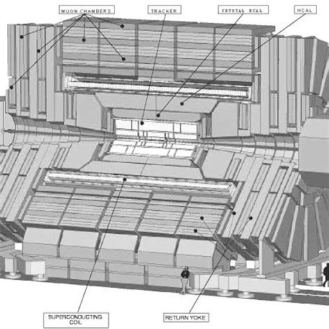 CMS detector structure (length.: 21.86m, diameter.: 15m, magnetic... | Download Scientific Diagram