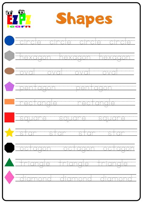 Tracing Basic Shapes Worksheet - Primary Resources - Worksheets Library