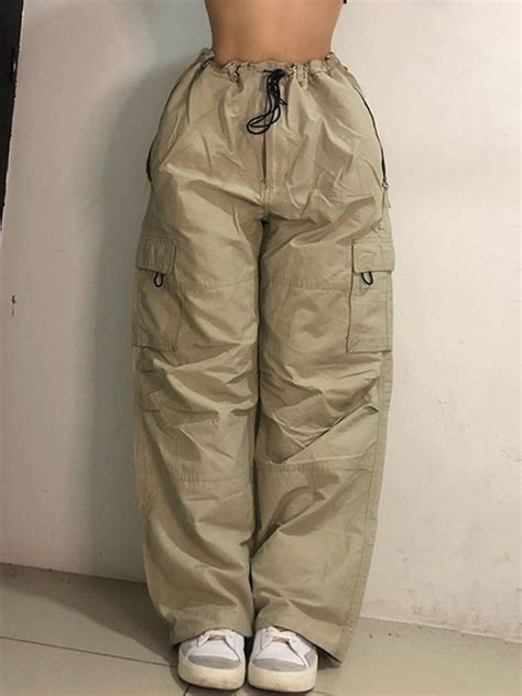 Size Friendly Low Waist Parachute Cargo Pants | Cargo pants outfit ...