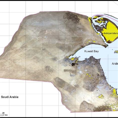 Geographical distribution of sabkhas of Kuwait (Before Human ...