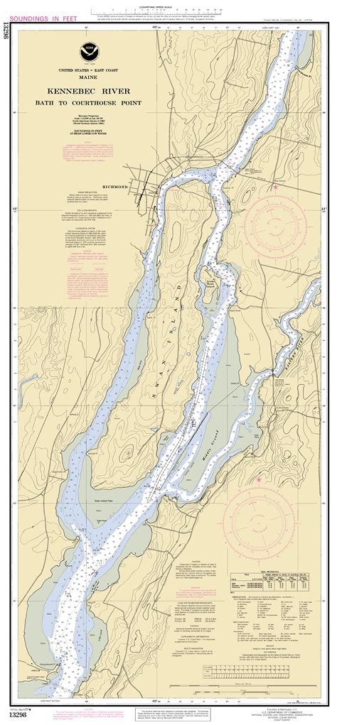 KENNEBEC RIVER-BATH TO COURTHOUSE POINT ME nautical chart - ΝΟΑΑ Charts - maps