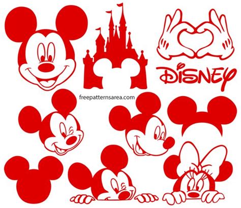 Mickey Mouse SVG Silhouette Vector Files - FreePatternsArea | Mickey mouse silhouette, Disney ...