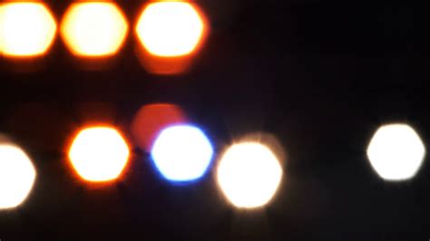 Blurred Police Lights Flashing At Night Stock Video Footage - Storyblocks