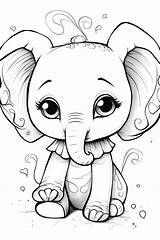 Easy Cute Baby Elephant Coloring Pages For Kids  Free Printable sketch template