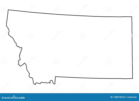 Montana Map Outline Vector Illustartion Stock Vector - Illustration of border, flag: 158072670