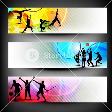 Abstract Colorful Sport Banners Set. Royalty-Free Stock Image - Storyblocks