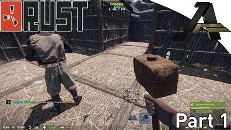 Rust Multiplayer Gameplay - Part 1 - First Base - YouTube