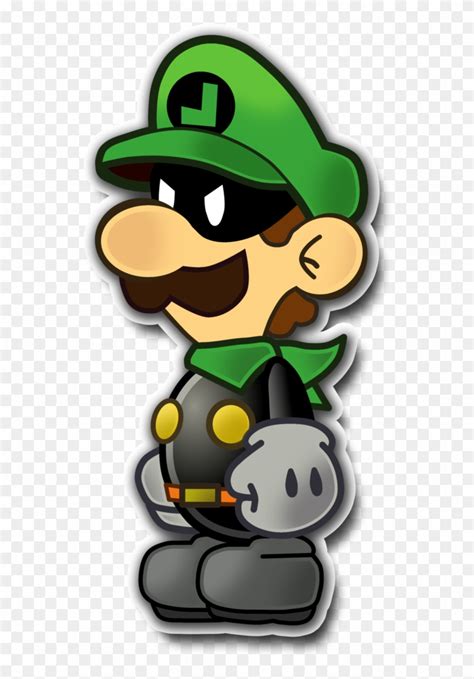 L, Green Thunder - Super Paper Mario Mr L, HD Png Download - 550x1124(#2928107) - PngFind